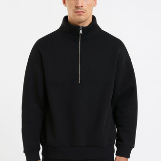 Oversize Yarım Fermuarlı Sweat