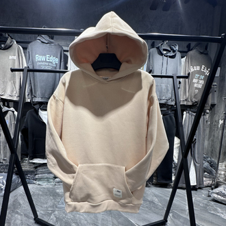 3 iplik Şardonlu Ten Rengi Oversize Hoodie
