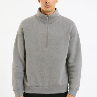 Oversize Yarım Fermuarlı Sweat