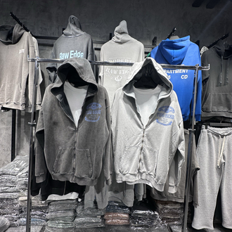 TwoBucks Asid Yıkama Oversize Siyah Fermuarlı Hoodie
