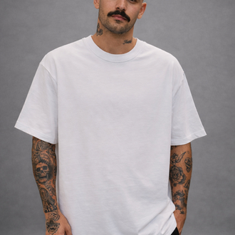 Suprem Pamuk Overfit Beyaz T-Shirt