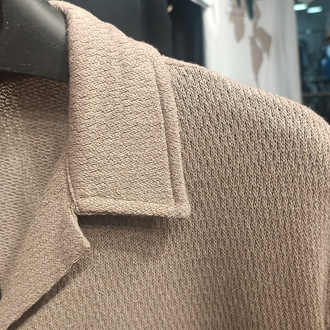 Jakar Dokulu Oversize Açık Kahve Gömlek & Şort Takım