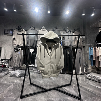 3 iplik Şardonlu Basic Yeni Gri Fermuarlı Sweatshirt