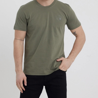 Standart Kalıp Basic Bisiklet Yaka Nakış Detaylı Erkek T-Shirt