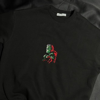 Hulk Nakış İşlemeli Oversize Sweat