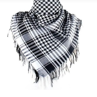 En Kaliteli Puşi - Unisex Puşi Siyah Beyaz Kefiye Model Kare Puşi