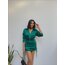 Zara Model Saten Yeşil Elbise