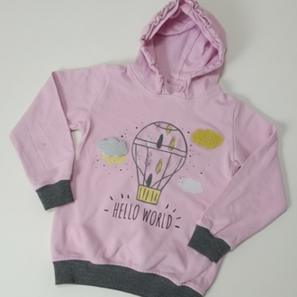 Kapüşonlu Baskılı Kız Çocuk Sweatshirt