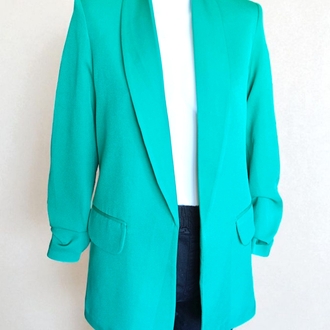 Şal Yaka Büzgü Kol Blazer Ceket