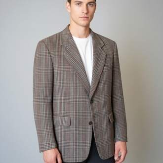 Vintage Çift Düğmeli Blazer Yün Ceket