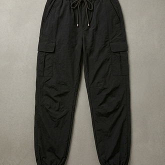 Siyah Paraşüt Jogger Pantolon