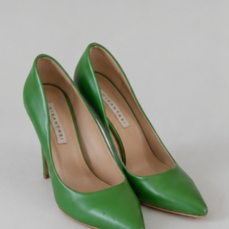Yeşil Sivri Burunlu Stiletto Ayakkabı