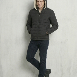 Siyah İçi Polarlı Unisex Kışlık Mont