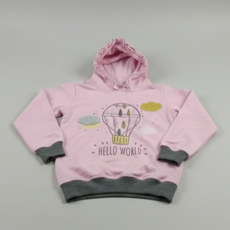 Kapüşonlu Baskılı Kız Çocuk Sweatshirt