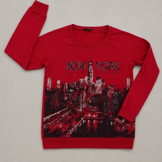 New York Baskılı Kadın Sweatshirt