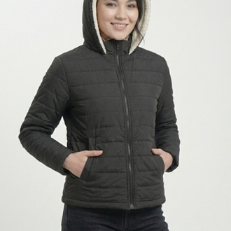 Siyah İçi Polarlı Unisex Kışlık Mont