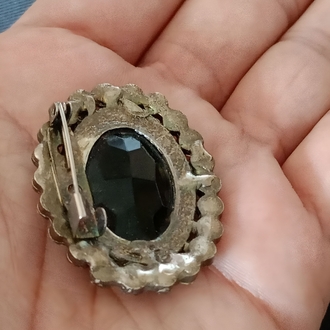 Vintage Kristal Taşlı Broş