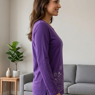 Desenli Penye Bluz/Sweatshirt