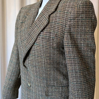 Vintage Çift Düğmeli Blazer Yün Ceket