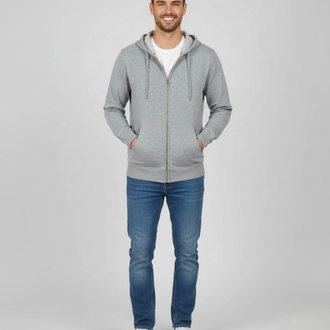 Unisex Kapüşonlu Fermuarlı Sweatshirt