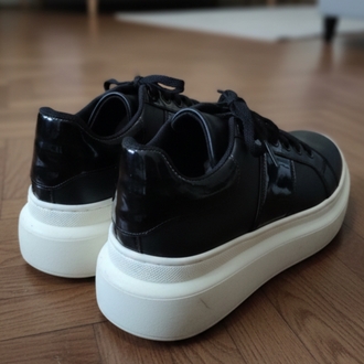 Butigo 9FX Bağcıklı Siyah Sneakers