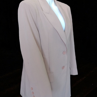 Kadın Düğmeli Midi Blazer Ceket