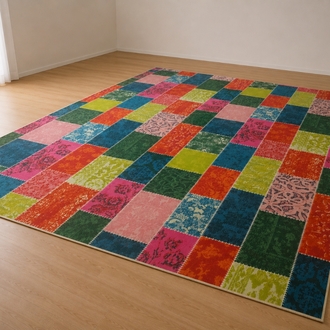 Patchwork Desenli Büyük Boy Halı