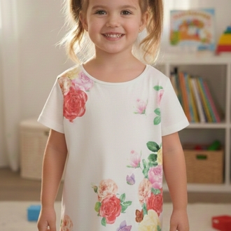 H&M Çiçek Baskılı Çocuk T-shirt
