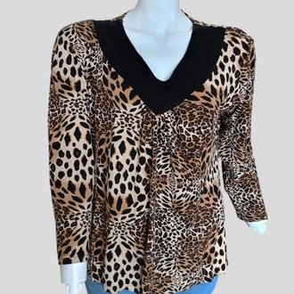 Leopar Desen Likralı Bluz