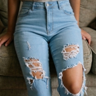 Y2K Vintage Yırtık Detaylı Jean Pantolon