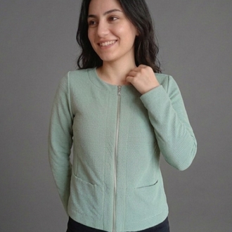 Bonita Fermuarlı Su Yeşili Ceket