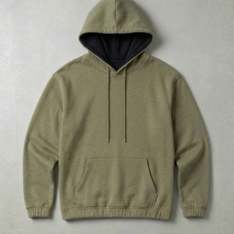 Haki Kapüşonlu Unisex Sweatshirt