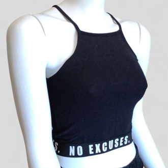 Siyah Mini Crop Top/Büstiyer