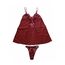 Bordo Dantelli İp Askılı Mini Gecelik Takım