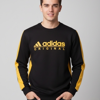 Adidas Unisex Siyah Sarı Sweatshirt