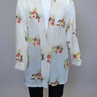Çiçek Desenli Bohem Tarz Bluz/Kimono