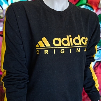 Adidas Unisex Siyah Sarı Sweatshirt
