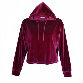 Kapüşonlu Kadife Dokulu Sweatshirt