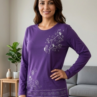 Desenli Penye Bluz/Sweatshirt