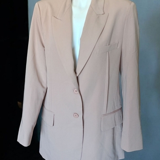 Kadın Düğmeli Midi Blazer Ceket