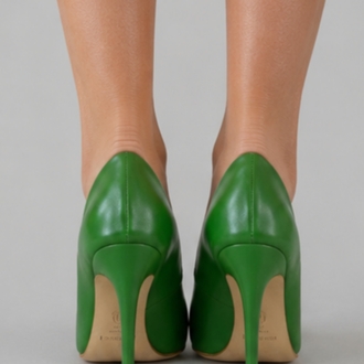 Yeşil Sivri Burunlu Stiletto Ayakkabı