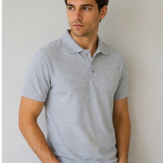 Gri Polo Yaka T-Shirt