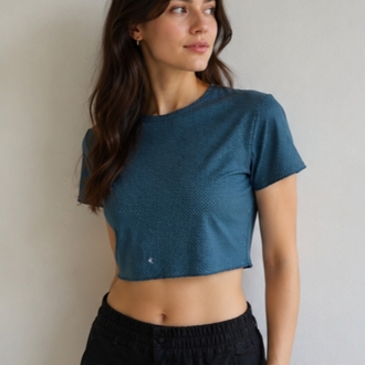 Kısa Kollu Crop Kadın T-shirt