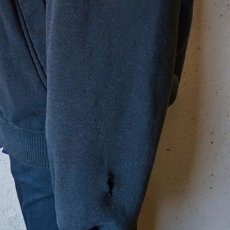 Siyah Fermuarlı Kapüşonlu Sweatshirt