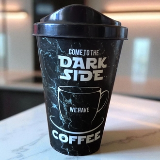 Siyah Kapaklı Dark Side Kahve Bardağı
