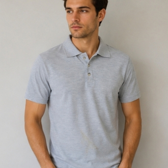 Gri Polo Yaka T-Shirt