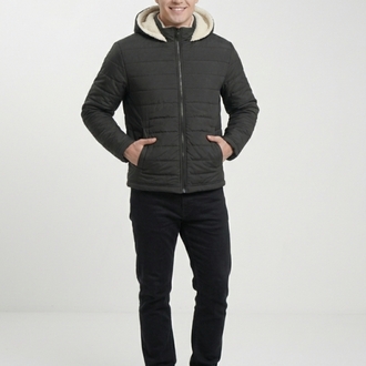 Siyah İçi Polarlı Unisex Kışlık Mont