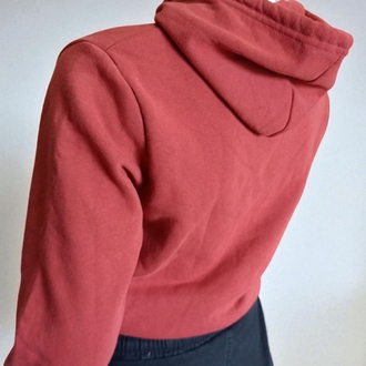 Baskılı Kapüşonlu Crop Sweatshirt