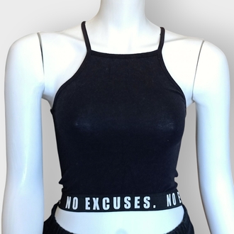 Siyah Mini Crop Top/Büstiyer