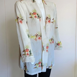 Çiçek Desenli Bohem Tarz Bluz/Kimono